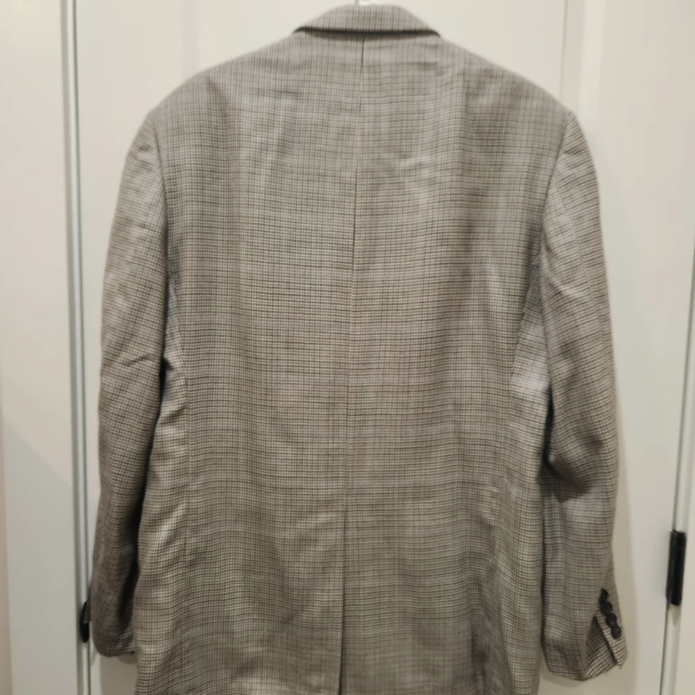 Brooks‎ Brothers Men Gray Houndstooth Silk Wool Blend Sport Coat Size 42L Career